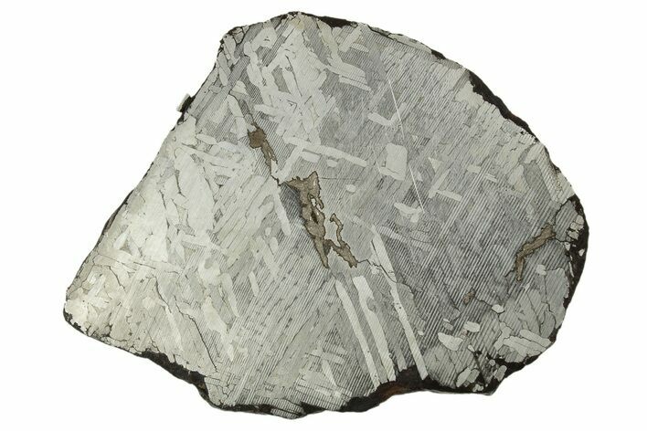 Etched Toluca Iron Meteorite ( g) Slice - Mexico #310367